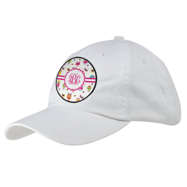 Custom Girly Monsters Baseball Cap - White (Personalized)