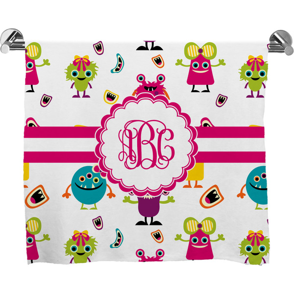 Custom Girly Monsters Bath Towel (Personalized)