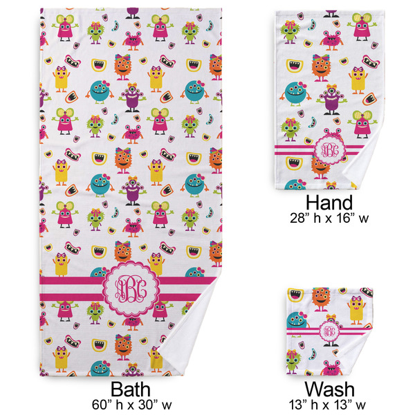 Girly Monsters Bath Towel Sets - 3-piece - Approval