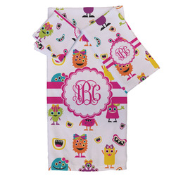 Girly Monsters Bath Towel Set - 3 Pcs (Personalized)