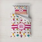Girly Monsters Duvet Cover Set - Twin (Personalized)