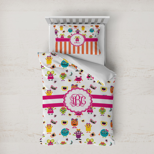 Custom Girly Monsters Duvet Cover Set - Twin XL (Personalized)
