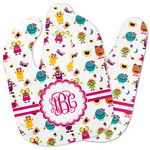 Girly Monsters Baby Bib w/ Monogram