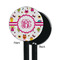 Girly Monsters Black Plastic 5.5" Stir Stick - Single Sided - Round - Front & Back