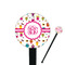 Girly Monsters 7" Round Plastic Stir Sticks - Black - Single Sided (Personalized)