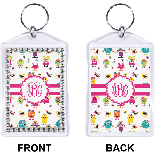 Girly Monsters Bling Keychain (Front + Back)