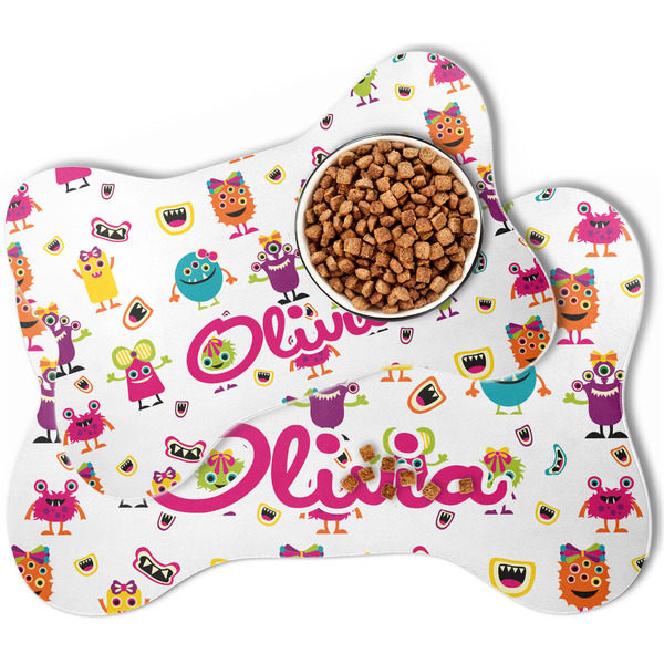 Girly Monsters Bone Shaped Dog Mats - MAIN