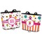 Girly Monsters Bucket Totes w/ Genuine Leather Trim - Regular - Front and Back - Apvl