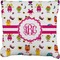 Girly Monsters Faux-Linen Throw Pillow 18" (Personalized)