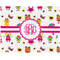 Girly Monsters Woven Fabric Placemat - Twill w/ Monogram