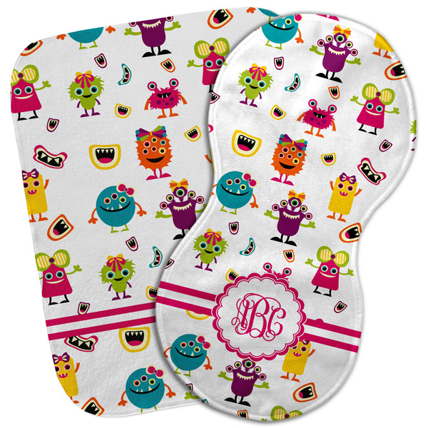 Custom Girly Monsters Burp Cloth (Personalized)