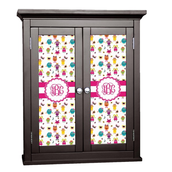 Custom Girly Monsters Cabinet Decal - Large (Personalized)