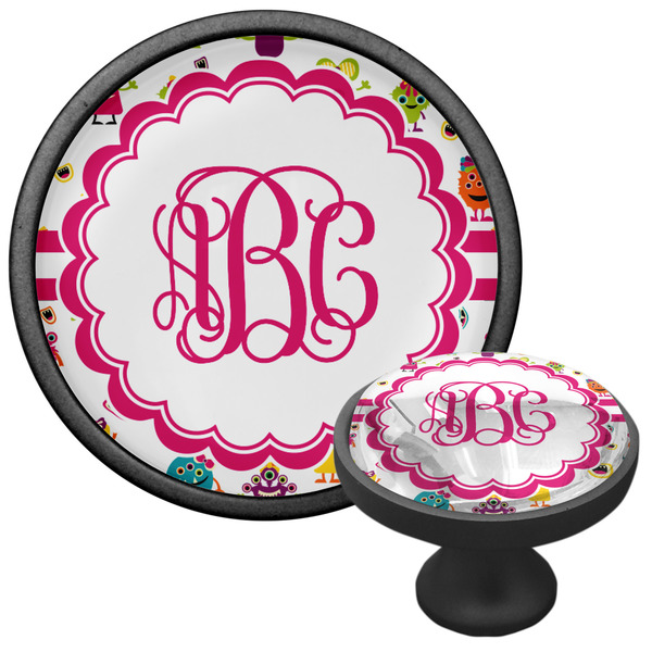 Girly Monsters Cabinet Knob - Black - Multi Angle