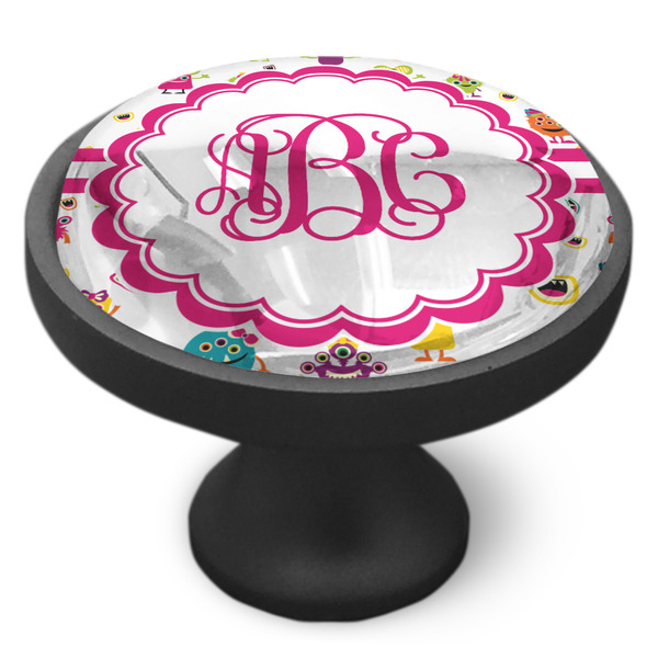Girly Monsters Cabinet Knob - Black - Side