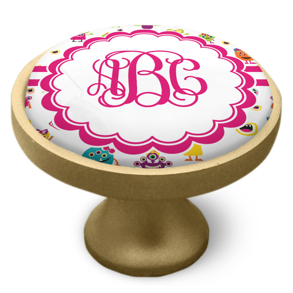 Girly Monsters Cabinet Knob - Gold - Side