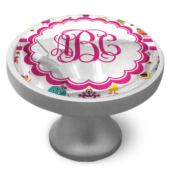 Girly Monsters Cabinet Knob - Nickel - Side