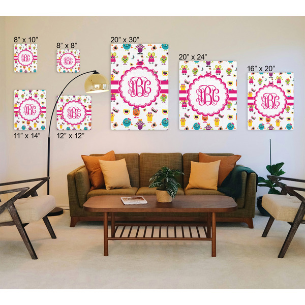 Girly Monsters Canvas Prints - Multiple Sizes