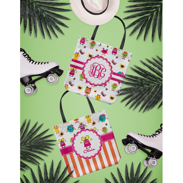 Girly Monsters Canvas Tote Lifestyle Front and Back