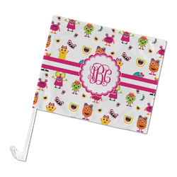 Girly Monsters Car Flag - Large (Personalized)
