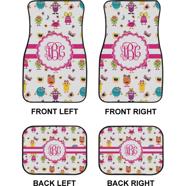 Girly Monsters Car Floor Mats Set (2F + 2B)