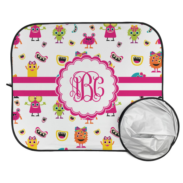Girly Monsters Car Sun Shades - FOLDED & UNFOLDED