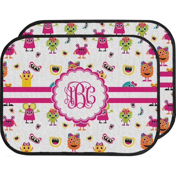 Custom Girly Monsters Car Floor Mats (Back Seat) (Personalized)