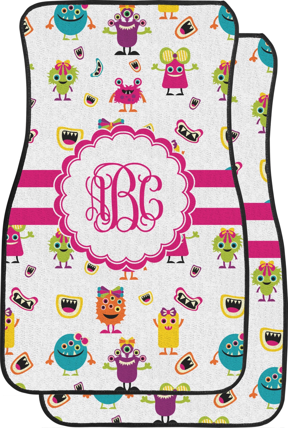 Girly Monsters Car Floor Mats Front Seat Personalized