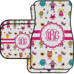 Girly Monsters Car Floor Mats Set - 2 Front & 2 Back (Personalized)