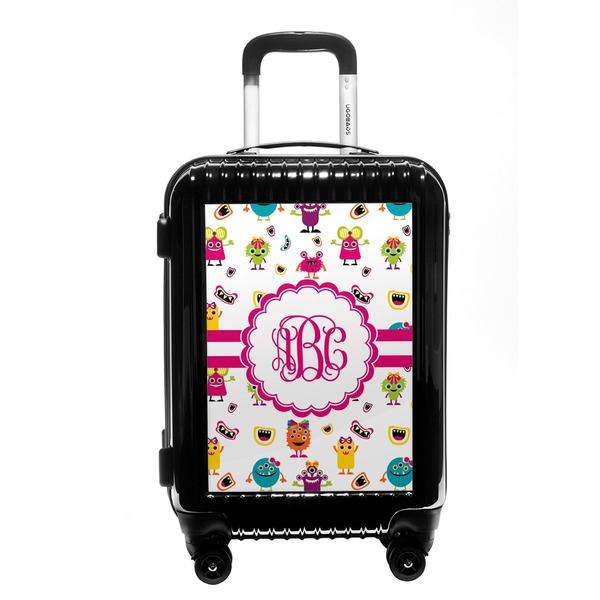 Custom Girly Monsters Carry On Hard Shell Suitcase (Personalized)