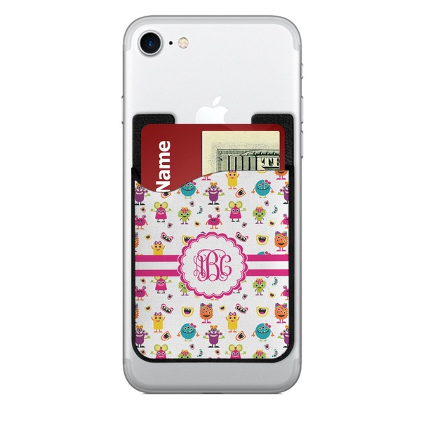 Custom Girly Monsters 2-in-1 Cell Phone Credit Card Holder & Screen Cleaner (Personalized)