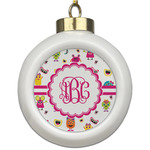Girly Monsters Ceramic Ball Ornament (Personalized)