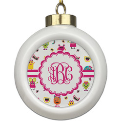 Girly Monsters Ceramic Ball Ornament (Personalized)