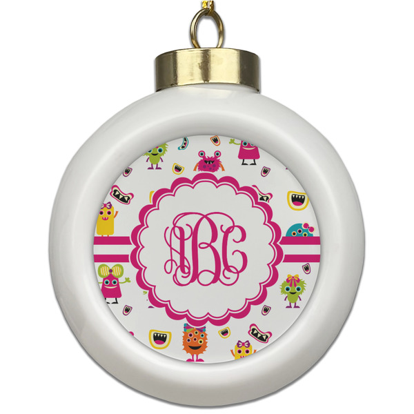 Custom Girly Monsters Ceramic Ball Ornament (Personalized)