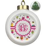 Girly Monsters Ceramic Ball Ornament - Christmas Tree (Personalized)