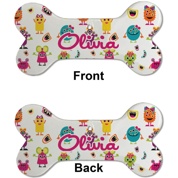 Girly Monsters Ceramic Flat Ornament - Bone Front & Back (APPROVAL)
