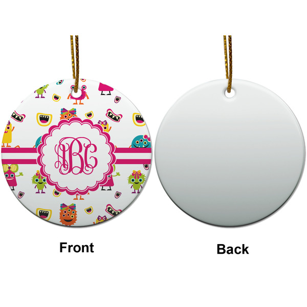 Girly Monsters Ceramic Flat Ornament - Circle Front & Back (APPROVAL)