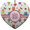 Girly Monsters Ceramic Flat Ornament - Heart (Front)