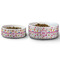 Girly Monsters Ceramic Dog Bowls - Size Comparison