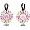 Girly Monsters Circle Luggage Tag (Front + Back)