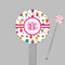 Girly Monsters Clear Plastic 7" Stir Stick - Round - Closeup