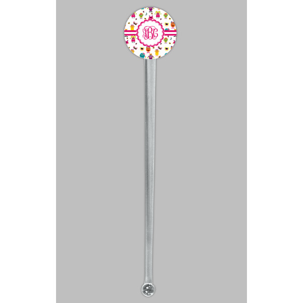 Girly Monsters Clear Plastic 7" Stir Stick - Round - Single Stick