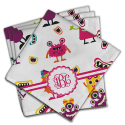 Girly Monsters Cloth Napkins (Set of 4) (Personalized)