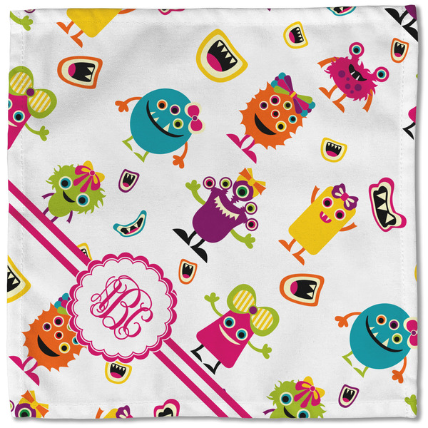 Girly Monsters Cloth Napkins - Personalized Lunch (Single Full Open)