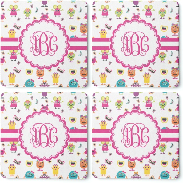 Girly Monsters Coaster Rubber Back - Apvl