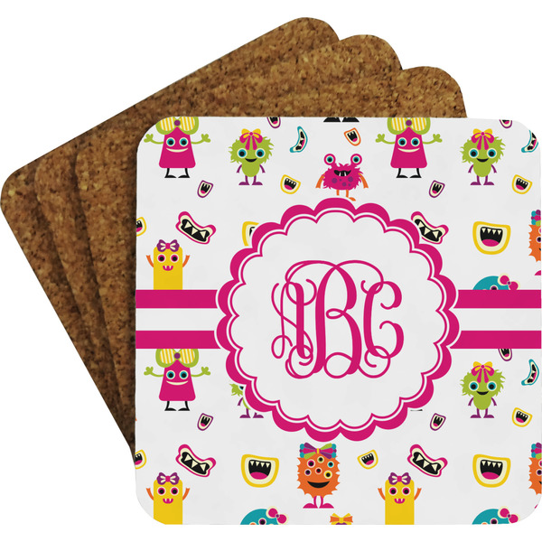 Girly Monsters Coaster Set (Personalized)