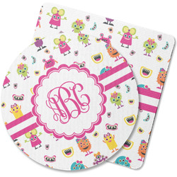 Girly Monsters Rubber Backed Coaster (Personalized)