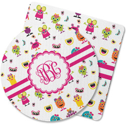 Girly Monsters Rubber Backed Coaster (Personalized)