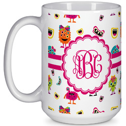 Girly Monsters 15 Oz Coffee Mug - White (Personalized)