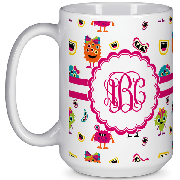 Custom Girly Monsters 15 Oz Coffee Mug - White (Personalized)