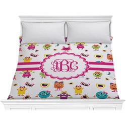 Girly Monsters Comforter - King (Personalized)